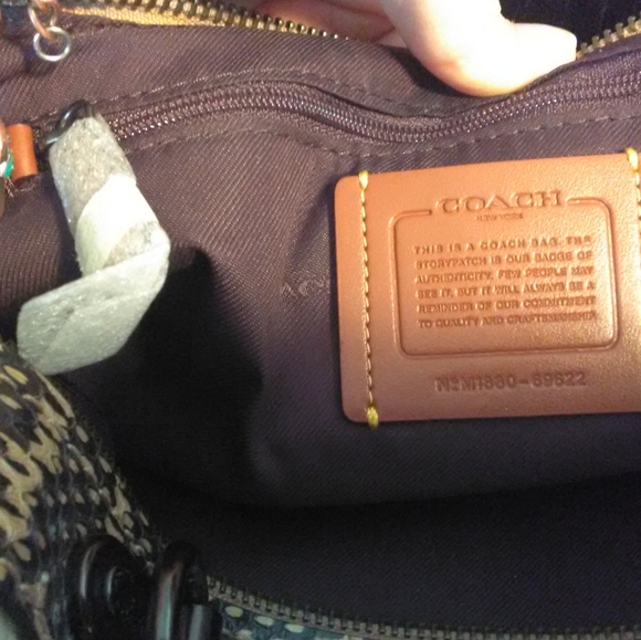 COPY - COACH CREAM COLOR TOTE/ SNAKE SKIN TOP/ SHOULDER BAG STRAP PEACHSTRAP … - Picture 2 of 16